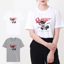 티센스 남녀공용 기본핏 프린팅 티셔츠 아웃로 30수 2컬러 반팔티