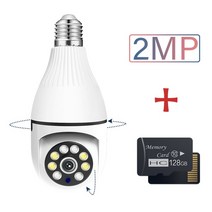 icsee e27 전구 wifi ip 카메라 ptz 무선 야간 투웨이 오디오 베이비 모니터 자동 추적 홈 보안 cctv 카메라, 2MP 카메라 128GB