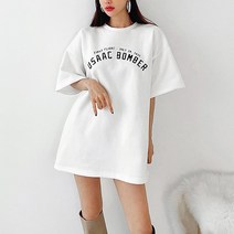 베시시걸 겨울반팔티 Eagle 영문레터링 기모 루즈핏 박스 롱티셔츠 빅사이즈 임부복