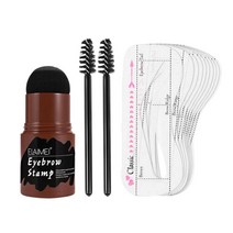 FWT 쉐이핑 키트 눈썹 스탬프 재사용 가능한 눈썹 스텐실 눈썹 인감 눈썹 도구 헤어 라인 메이크업 여성, 검은 색, 1.18 × 1.18 × 3.39inch., 자연스러운