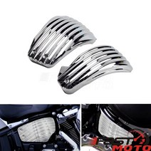 배터리 페어링 커버 할리 오토바이 배터리 페어링 커버 소프테일 디럭스 FLDE 헤리티지 클래식 114 FLHCS, 02 Chrome A Striped