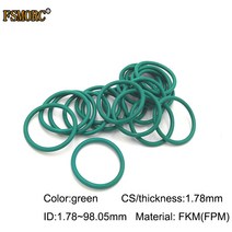 가스켓녹색 FKM o 링 ID1.78mm ~ 98.05mm 두께/CS 내유성 산 및 알칼리 씰링 개스킷 FPM o-링, 07 ID4.76x1.78mm  10pcs