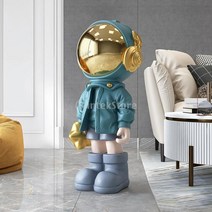 키덜트 홈 우주 비행사 입상 조각상 인형 우주인 거실 대형 미술 공예 북유럽 스타일 장식, Blue 35cm
