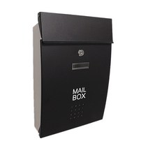 벽걸이 우편함 우체통 전원주택 포스트박스 건의함, 캐비닛 화이트+도어패널 블랙