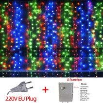 조약돌조명 LED 요정 문자열 조명 야외 방수 폭포 거리 화환 커튼 조명 파티오 크리스마스 웨딩 파티 장식, 141.Multi색상 EU Plug - 6M x 2M
