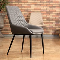 가구앤하우스 다이야 DIY 이탈리아 고급 럭셔리 인테리어 디자인 식탁 테이블 의자(4colors), 다이야 철제의자(그레이PU)