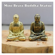 불교용품불상 조각상 불상 미니 황동 부처 동상 포켓 젠 부처 구리 인도 태국 홈 126, 빈티지 컬러, Vintage Color
