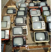 옛날tv 오래된 흑백 컬러 재생가능 골동품 가전 제품, (블랙) - 옛날 TV