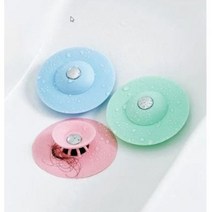 펌프식 실리콘 싱크대마개 배수구 세면대 욕조 필터, 그레이
