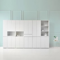 더퀸 다용도 주방 수납장 렌지대 선반장 틈새장 8종, 크림화이트, 광폭)선반형