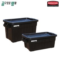 러버메이드 브루트 박스 토트박스 53L/75L 블랙 사각 수납함 캠핑 원두 정리, 53L