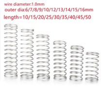 태엽 스프링 인장 볼트 코일 금형 스파이럴 대형 용수철 10 개몫 1.0mm 스테인레스 스틸 압축 외경 6mm 7mm 8mm 9mm 10mm12mm 13mm 14mm 15mm, 16mm, 40mm, 40mm