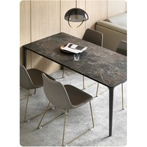 북유럽 세덱식탁 세라믹 미니멀리스트 수입식탁, 1.6미터  어스 컬러  그레이 블랙 레그