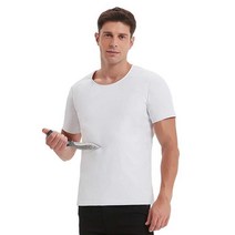 호신 의류 방검복 내의 보호복 빅사이즈 옷 반팔 4XL, 화이트 3XL