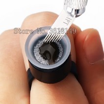 실험실 소모품 일회용 문신 잉크 링 컵 스폰지 안료 홀더 50 개/100 개 블랙 마이크로블레이딩 펜 18U, 한개옵션1, 02 Pink 100pcs