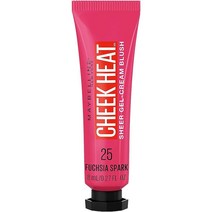 [정품] Maybelline New York Cheek Heat 젤 크림 블러쉬 메이크업, 25 Fuchsia Spark