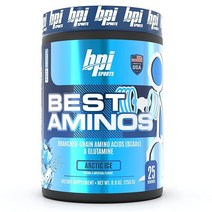 BPI 스포츠 Best Aminos - BCAA 파우더 운동 후 및 글루타민 회복 음료 수분 공급 회복을 위한 분지쇄 아미노산 포함 남성 여성용 과일 펀치 25회 분량, 북극 얼음
