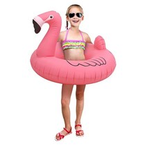 GoFloats 플라밍고 수영장 파티 튜브 멋지게 타고 다닐 수 있음 (성인 ), Party Tube Jr