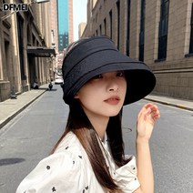 빈털터리 여성 썬캡 여름 접이식 해변가 비치 벙거지 모자