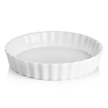 SWEEJAR 베이킹용 세라믹 파이 팬 24.1cm(9.5인치) 원형 웨이블렛 프린지 접시 호박 파이 애플 포트용 논스틱 플레이트 (제이드), White