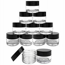 6PCS 30ml Airtight Acrylic Round Transparent Jars With Black Lids For Face Creams Make Up Cosmetics, 1, clear