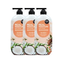 [영양 보습 바디워시] 온더바디 리얼모이스쳐 바디워시 900ml 3개 (아몬드 피오니 웜코튼 3종 택1), 4.아몬드+피오니+웜코튼 바디워