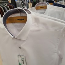 NC불광점 레노마 셔츠 # 초 ** 구김없는 텐셀 목안 배색 포인트 단추 슬림핏 반팔 셔츠 RMUSLP-952-WH-5555