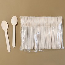 나무 수저 16cm-100개 1봉 공예 미술 공작용 만들기재료