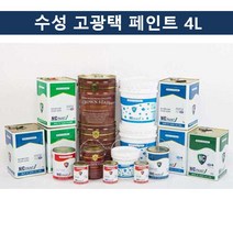 MDF6653 국산 수성 고광택 페인트(백색) 4L 페인트시공/도료/인테리어/벽지