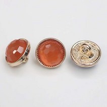단추 부자재 고급 금속 셔츠 단추 여성용 쉬폰 셔츠 단추 다리가 둥근 금색 옷 장식 버클, 주황색_10mm (6pcs) 바늘 공급 스레드