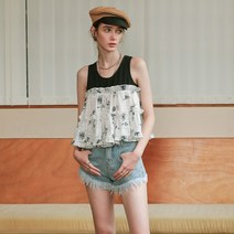 던드롭 DD Sweet chiffon cover black top