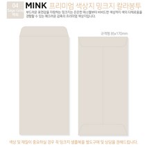 고급칼라봉투 밍크지봉투 티켓봉투 Mink 밍크지 53칼라 규격(85x170mm)100매 / 봉투도매 고급봉투주문제작, 04 백회