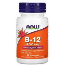 나우푸드 비타민 B-12 5000mcg 로젠지 60개입 2개, 60정