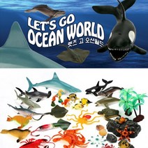 어린이집 교육용 미니어쳐 바다 생물 동물 모형 인형 세트 관찰 물고기 피규어 교구 완구 시리즈 교재용 유치원 모래 치료 고래 물개