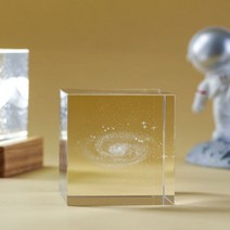 크리스탈 조명 태양계 문진 서예도구 문방사우, 6x6x6cm, 03.은하