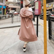 더길어진 기모 일자 롱후드 집업 점퍼