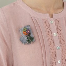 [디얼마미] 사각 호박 브로치여성 한복 옷핀 패션 엄마선물