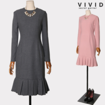 [비비드 시크릿가너] [VIVID SG][VIVID] 심플라인 밑단주름 원피스