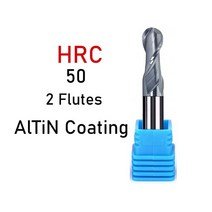 카바이드 볼 노즈 엔드밀 텅스텐 커터 CNC 라우터 비트 밀링 공구 R0.5 6mm 8mm 10mm HRC50 55 65 2 4 플루트, CHINA, R1X4DX50L, HRC50-2F + 1PCS
