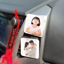 (3+1)이벤트 차량용액자 자석액자 송풍구 커플 아기사진 어린이집 주문제작, 정사각자석액자+클립