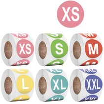 의류 사이즈스티커 25mm 1롤에 500개
