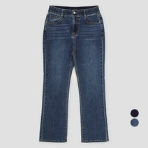클라비스 여성용 스판데님 부츠컷 숏기장 팬츠