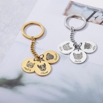 강아지키링 키홀더 열쇠고리 dog keychain 맞춤 개 사진 키 체인 애완 동물 초상화 맞춤형 그림 열쇠 고리 펜던트 미니 이름 태그 키 체인 여성 남성 청소년 기념 gif