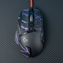 로지텍 G502 Hero SE 마우스 그립 테이프 모음, 무선, 블랙퍼플 (0.5mm)
