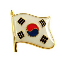 바보사랑 휘날리는 태극기 뺏지.로고마크