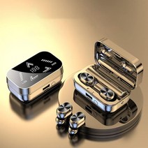 Cagogo 블루투스 5.2 무선 이어폰 - LED 디지털 전원 디스플레이 헤드셋 미니 프라이빗 모드 True 스테레오 인이어 스포츠 방수 소음 제거, 검은색