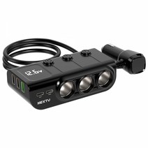 시에반 차량용 시거잭 3구 멀티소켓 PD 고속충전기 1414CHG, 1개