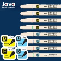 자바 OHP 수성펜 (낱개/12자루 1타) 수성펜/자바/OHP물펜/OHP/JAVA 필기도구 특수 수성잉크, 자바 OHP 수성펜 M/B, 녹색 (12자루 1타)