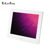 동영상액자 전자액자 스마트액자 8 인치 고화질 사진 멀티미디어 플레이어 MP3 MP4 알람 시계 디지털 프레임 크리스마스 선물, EU 플러그, Black