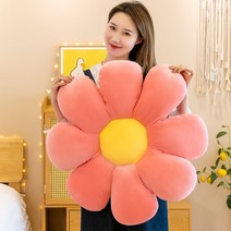 꽃 침대사이 쿠션 소파쿠션 벨벳 낮잠쿠션 침대틈새 미니쿠션 데이지 발쿠션 인테리어 책상쿠션 모찌쿠션 미용실, D 분홍색, 40cm  친환경 소재 + 패딩 프리미엄 다운 코튼